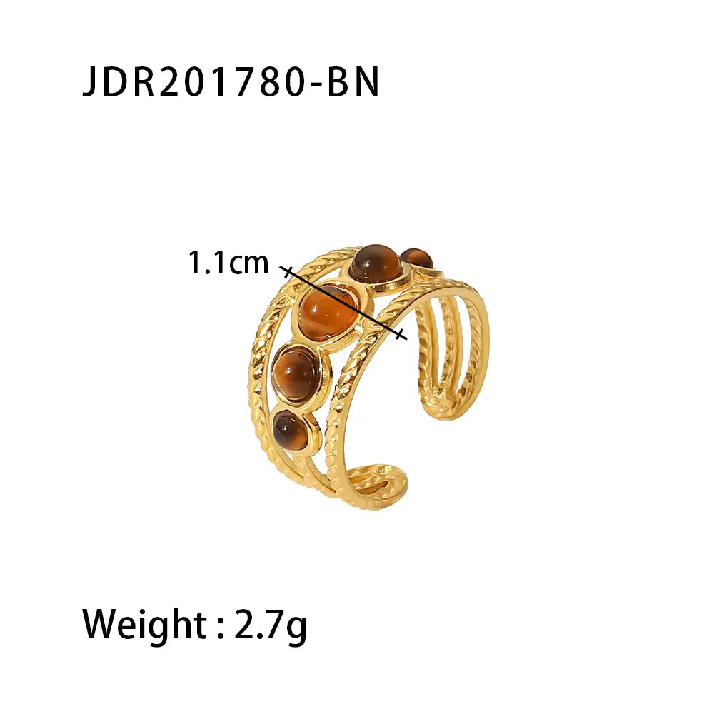 Anantavi Fashion Brown Stone Ring Oval Alpaca