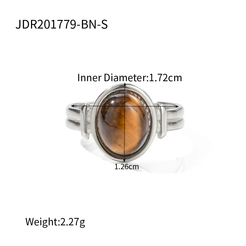 Anantavi Fashion Brown Stone Ring Oval Alpaca
