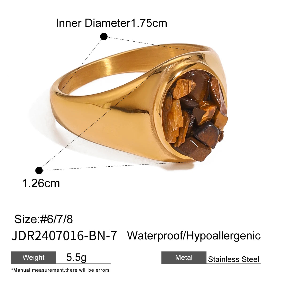 Anantavi Fashion Brown Stone Ring Oval Alpaca